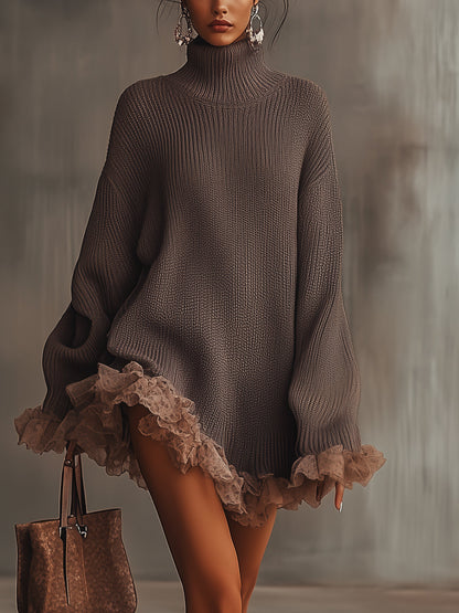 Janice | Ruffled Knit Dress