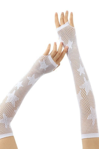 Gothic Dark Style Mesh Gloves