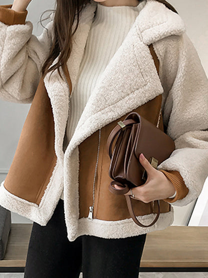 Lambswool Suede Patch Loose Jacket