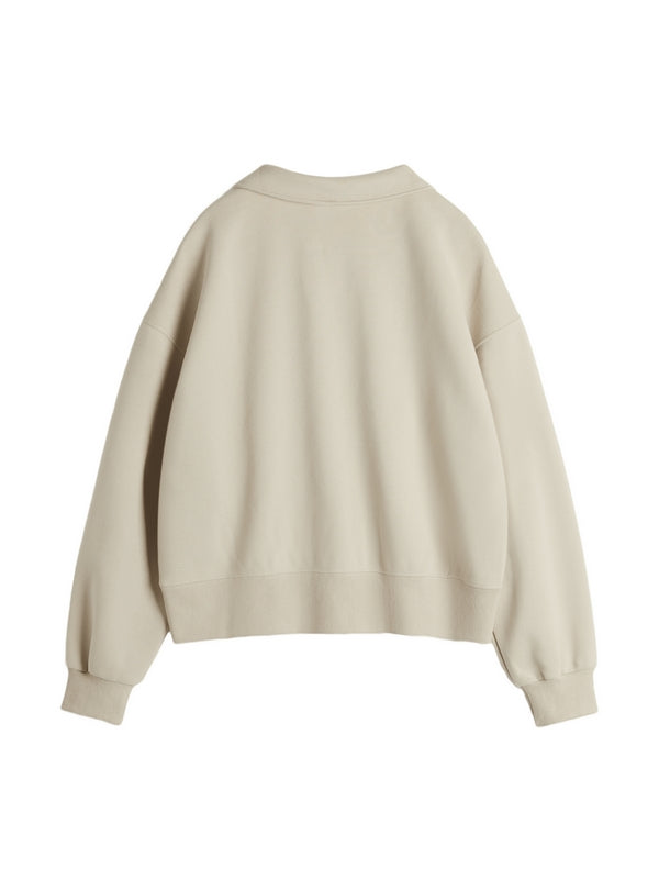 Solid Color Lapel Neck Oversized Hoodie
