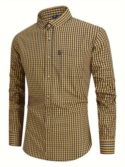 Walker - Camisa de cuadros de manga larga - Clásica - Tendencia - Ideal para otoño