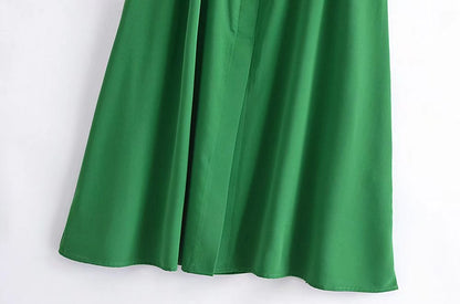 Spring Casual Women Collared Sleeveless Waist Digging Dress