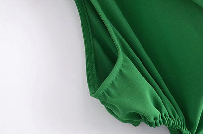 Spring Casual Women Collared Sleeveless Waist Digging Dress