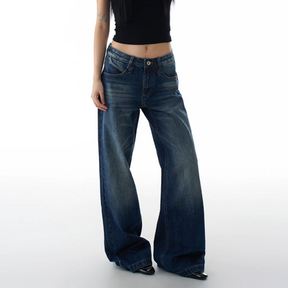 Pocket button zip-up low rise wide leg | Baggy Low Rise Jeans  | Festival Outfits Women
