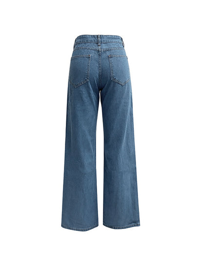 Vintage Wash Elastic Boyfriend Jeans