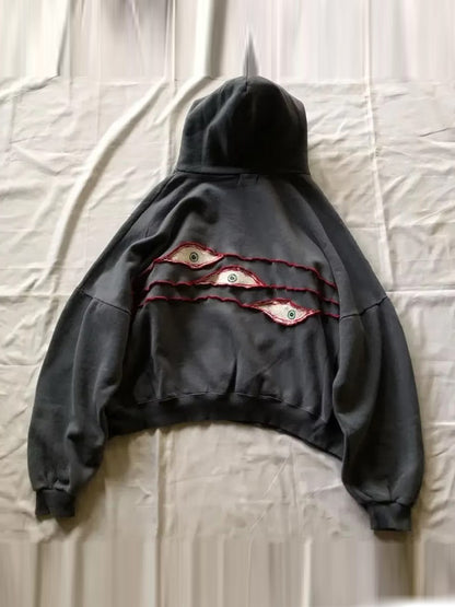 Eye Print Oversized Hoodie