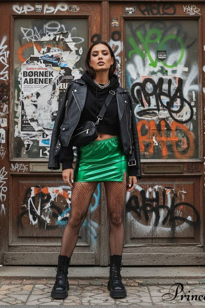 Sexy Wetlook Mini Club Party Skirt