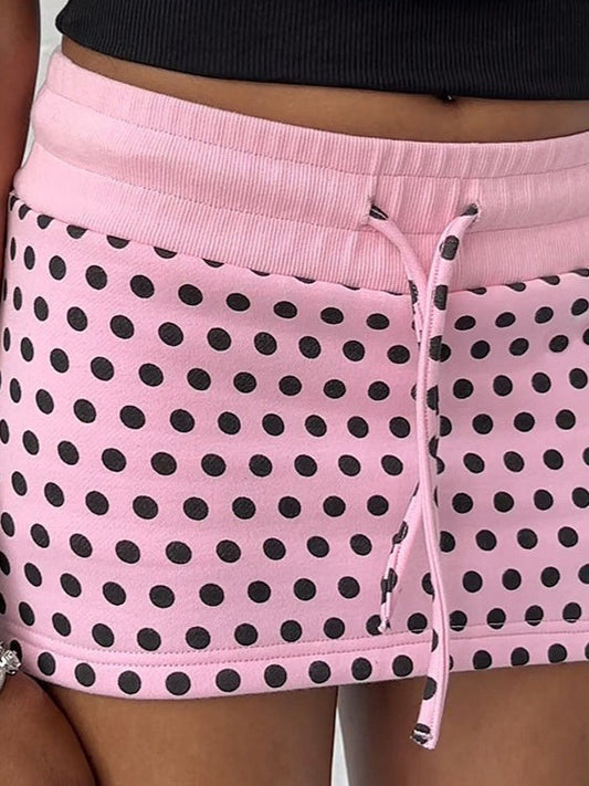 Harajuku Pink Vintage Polka Dot Mini Skirt
