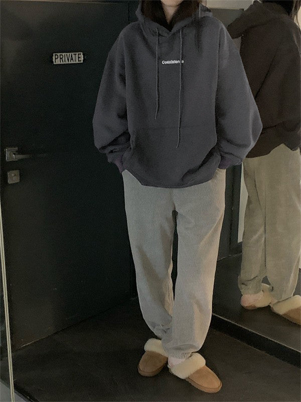 Oversized Logo Graphic Pullover Hoodie