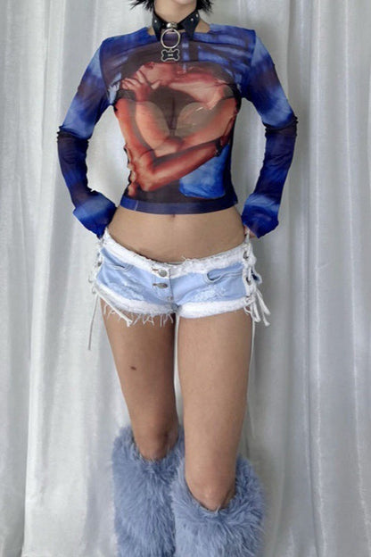 Sexy Slim Side - Strap Color - Block Shorts