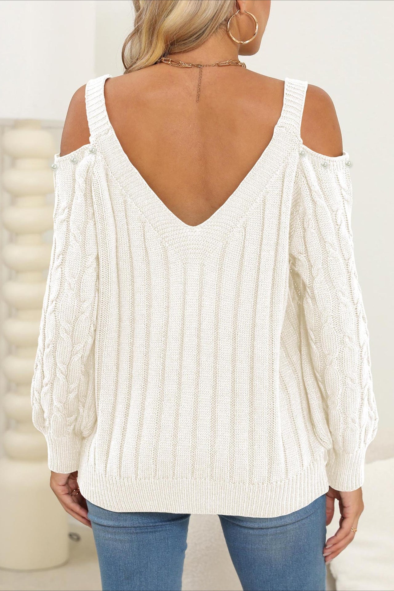 Deep V Sexy Off-Shoulder Loose Pullover Sweater
