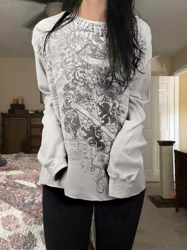 Vintage Print Long Sleeve Tee