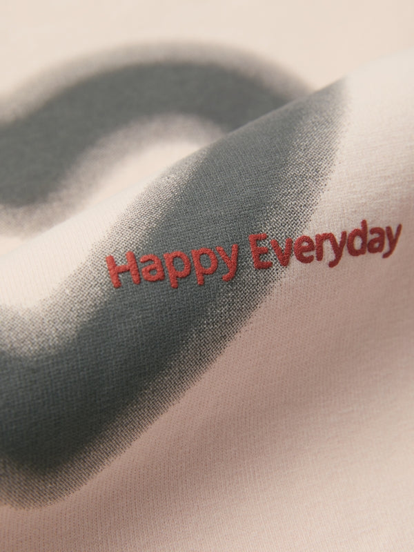 Blurred Heart Print Raglan Long Sleeve Tee