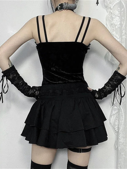 Y2K Grunge High Waist Pleated Skirt