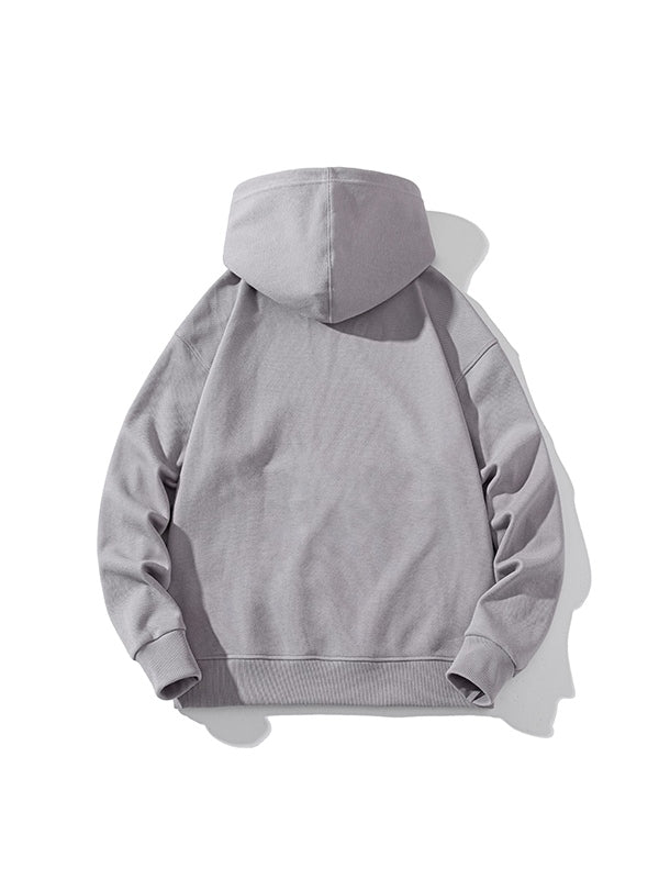 Men’s Solid Color Pure Cotton Drop Shoulder Oversized Hoodie