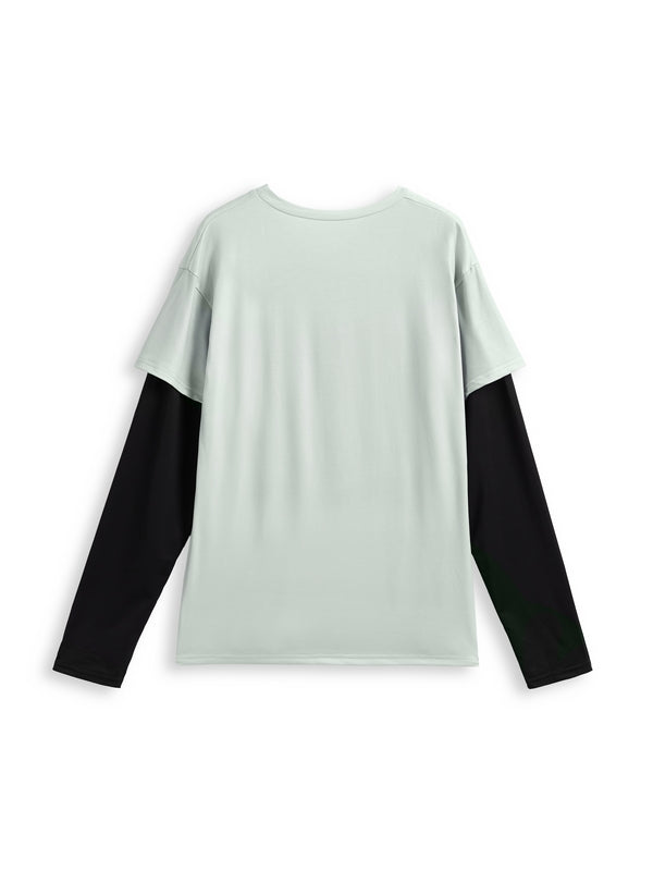 Gothic Cross Print 2 In 1 Long Sleeve Tee