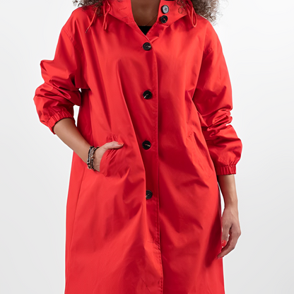 Chaqueta impermeable clásica con capucha para mujer | Ideal para actividades al aire libre