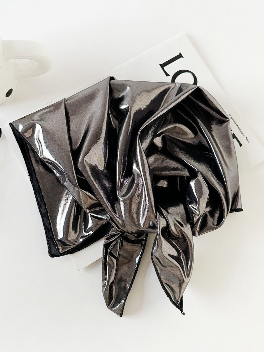 Liquid Silver Metallic Scarf Hat