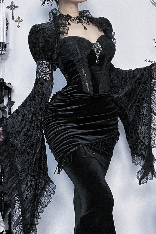 Lace Gothic Bodycon Maxi Dress