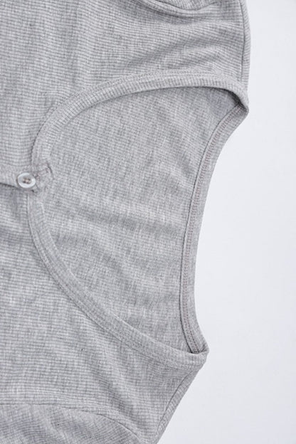 Sexy High Waist Buttoned Slim Cami Top