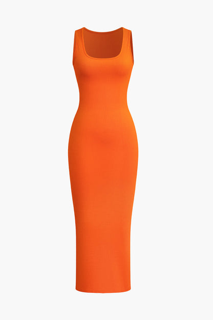 Basic Solid Tank Maxi Dress