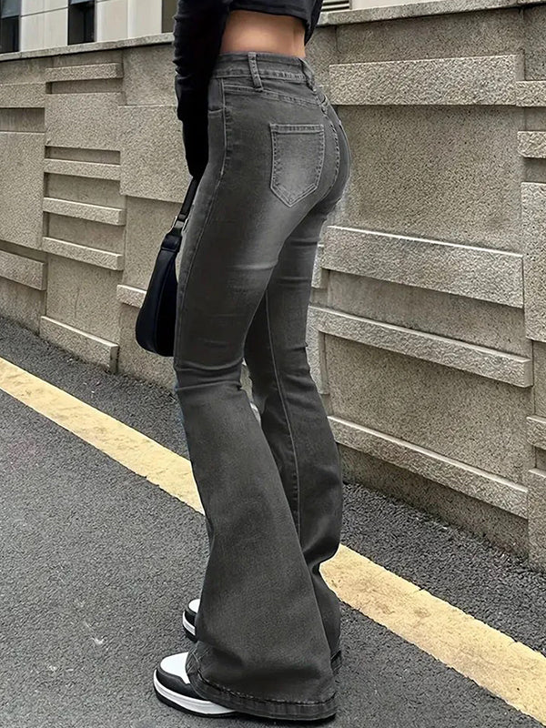 American Retro Micro-Boob Flare Jeans