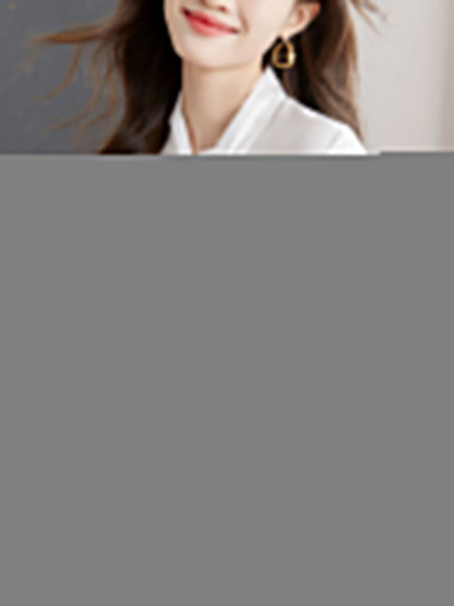 Kayla Elegant Solid Color Tie Shirt