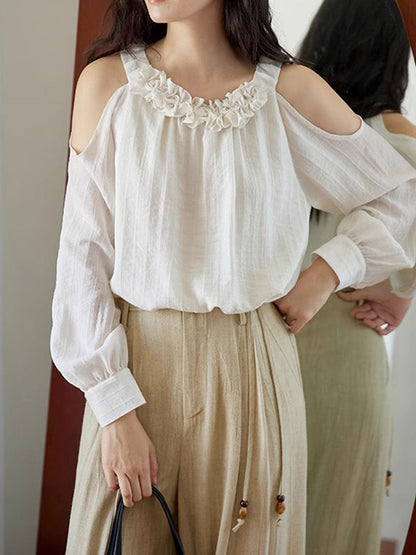 Morgan Elegant Crew Neck Solid Color Top