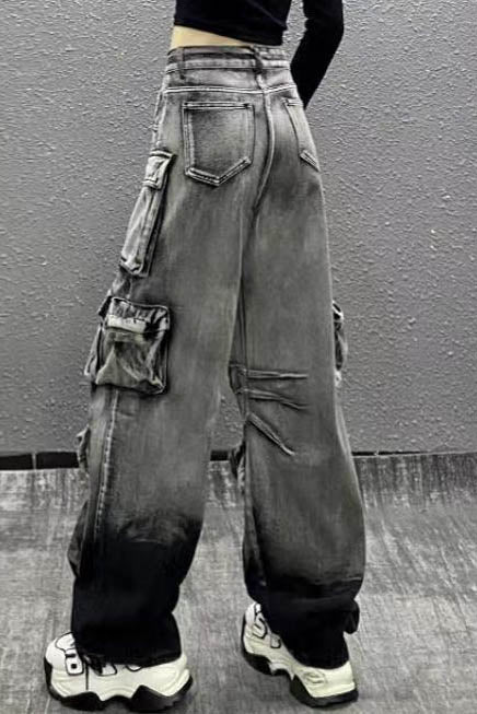 Vaqueros de paracaidista con degradado de carga