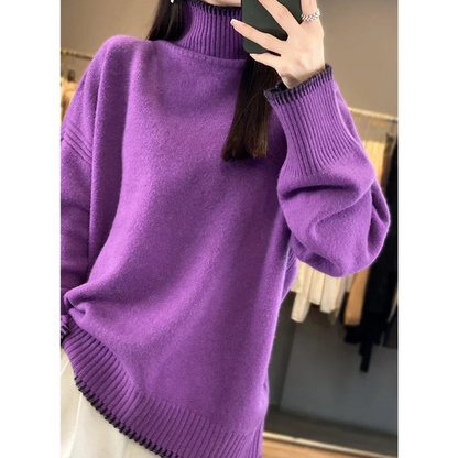 Jersey de punto suave y holgado para mujer, fácil de usar | Ideal para otoño/invierno