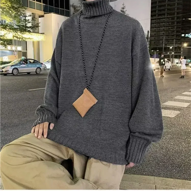 Jersey holgado de punto con cuello alto para mujer | Ideal para otoño/invierno
