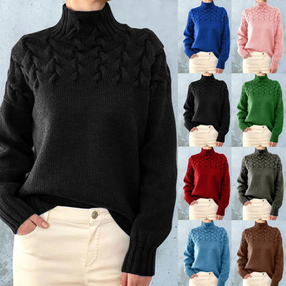 Women's Stylish Cable Knit Turtleneck Jumper | Ideal for Autumn/Winter