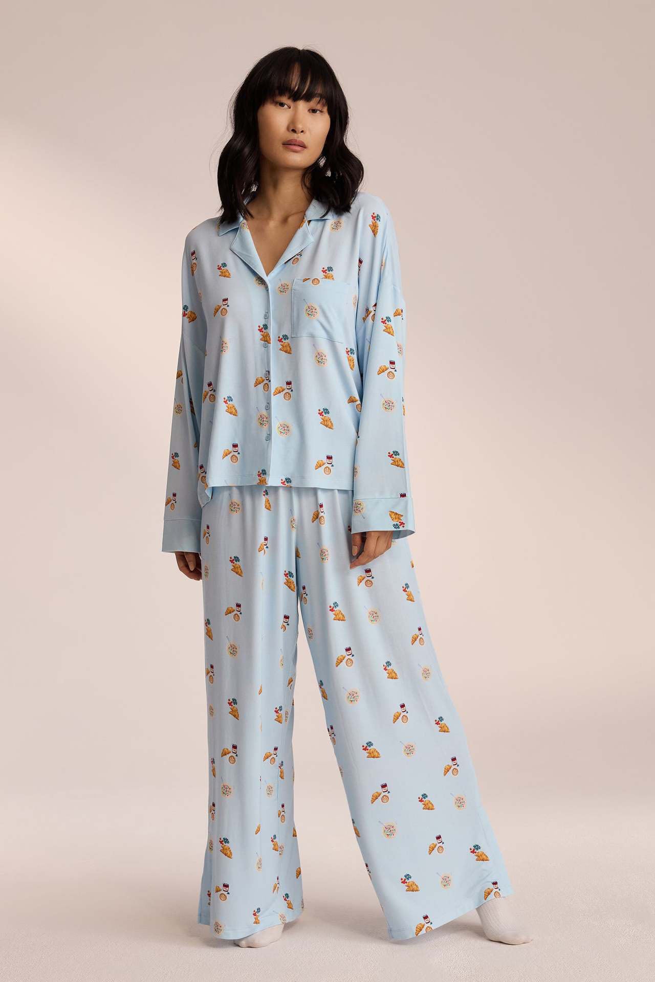 Conjunto de pijama con estampado de comida