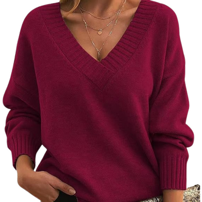 Suéter elegante con cuello en V | Ideal para el día a día