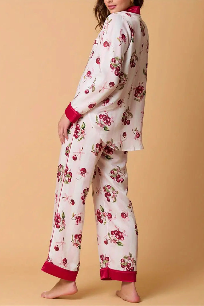 Conjunto de pijama con estampado de rayas navideñas