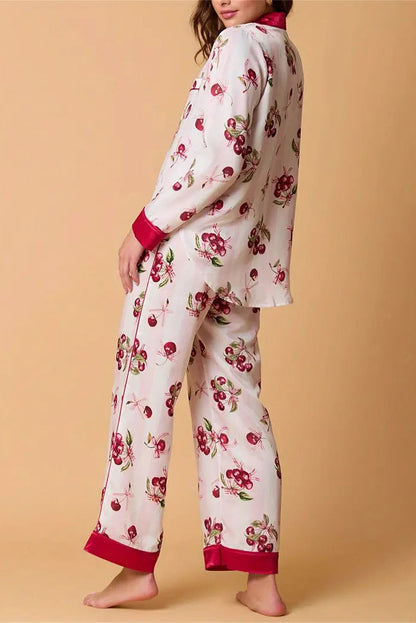 Conjunto de pijama con estampado de rayas navideñas