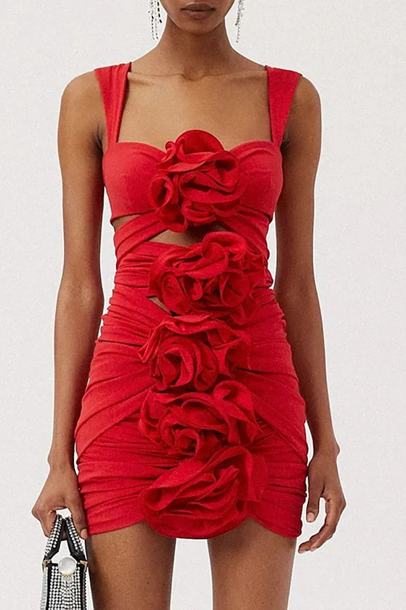 Conjunto de traje de baño con apliques florales