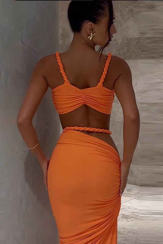 Conjunto de bikini y falda con cuello halter Sea Breeze 