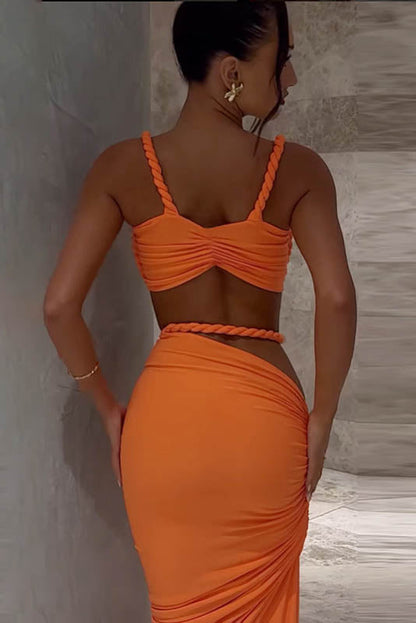 Conjunto de bikini y falda con cuello halter Sea Breeze 