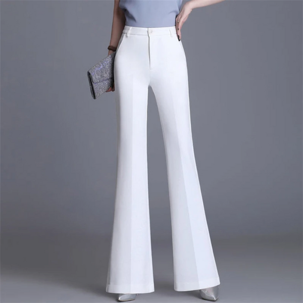 Women's Elegant Tight Fit High Waisted Flared Trousers | Ideal for All Seasons