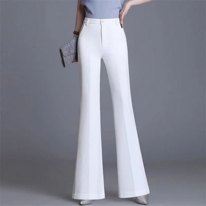 Women's Elegant Tight Fit High Waisted Flared Trousers | Ideal for All Seasons