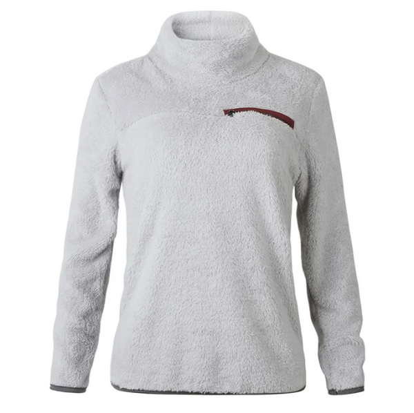 Jersey informal de cuello alto con cremallera para mujer | Ideal para otoño/invierno