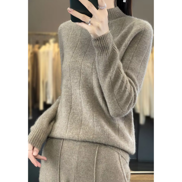 Suéter de cuello alto para mujer, resistente al viento y con forro | Ideal para otoño/invierno