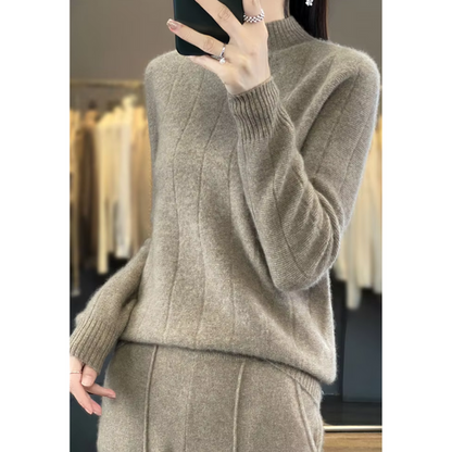 Suéter de cuello alto para mujer, resistente al viento y con forro | Ideal para otoño/invierno