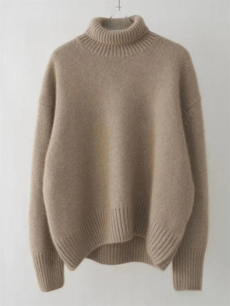 Jersey informal de punto suave con cuello alto para mujer | Ideal para otoño/invierno