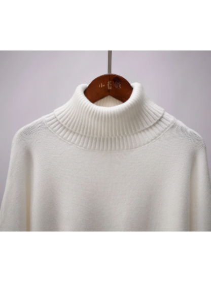 Jersey de punto de cuello alto extragrande para mujer | Ideal para otoño/invierno