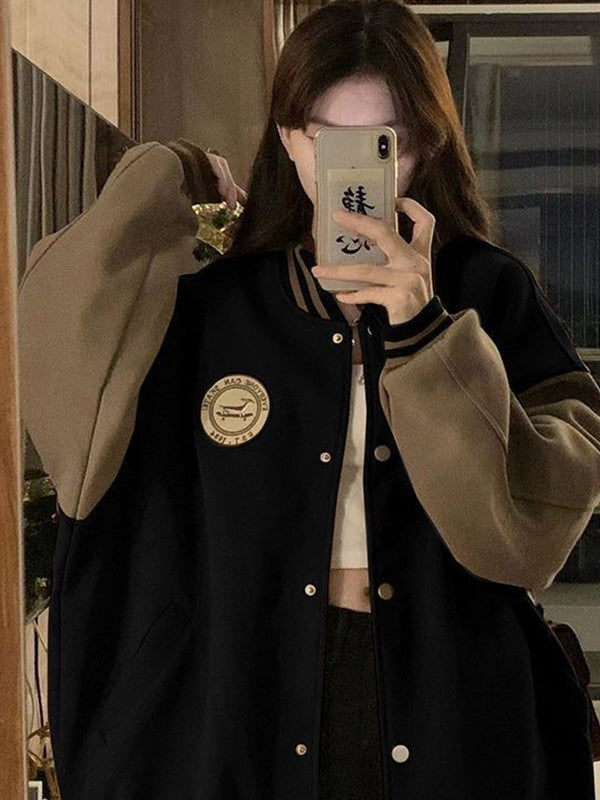Contrast Colors Loose Casual Jacket