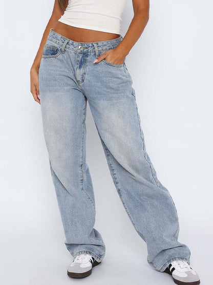 Versatile Simple Midriff Boyfriend Jeans