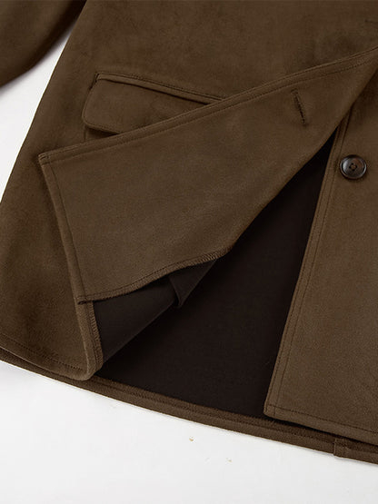 Nubuck Vintage Lapel Loose Suede Jacket