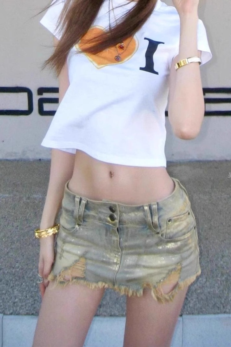 Y2K Low Rise Denim Mini Skirt